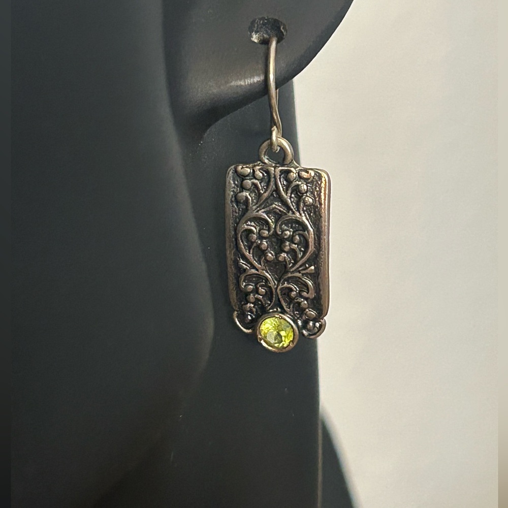 Israeli .925 Filigree & Peridot Earrings